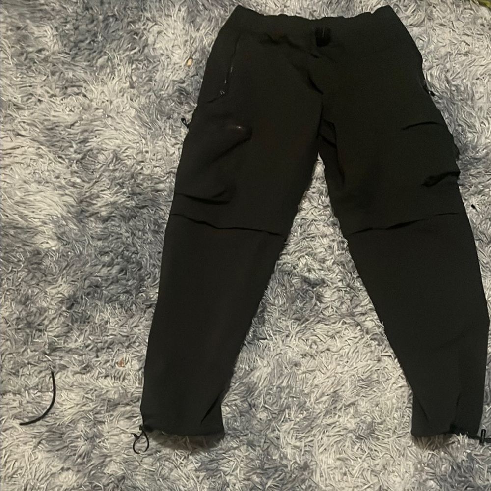 Black Cargo Pants MENS with drawstring